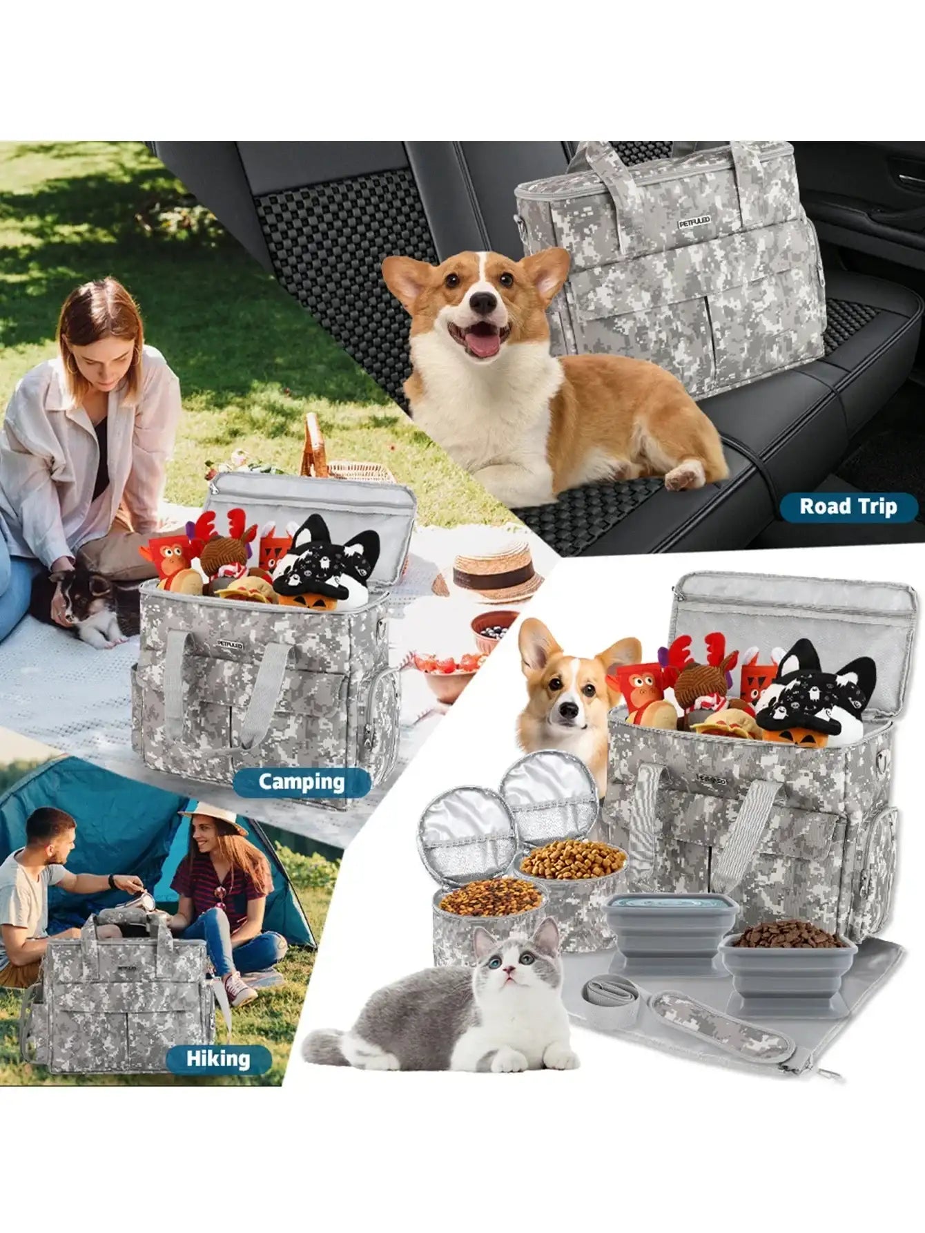 Dog Travel Bag | Airline Approved 6-Piece Set | Durable Polyester | Soft-Sided Design | Multi-Function Organizer for Pet Supplies 5
