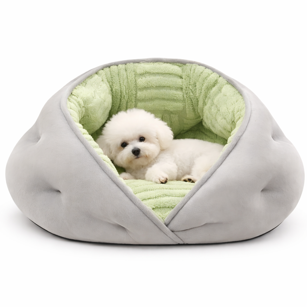 Dog Bed | Hooded Design for Comfort | Self-Warming Fabric | Non-Slip Bottom for Stability 1