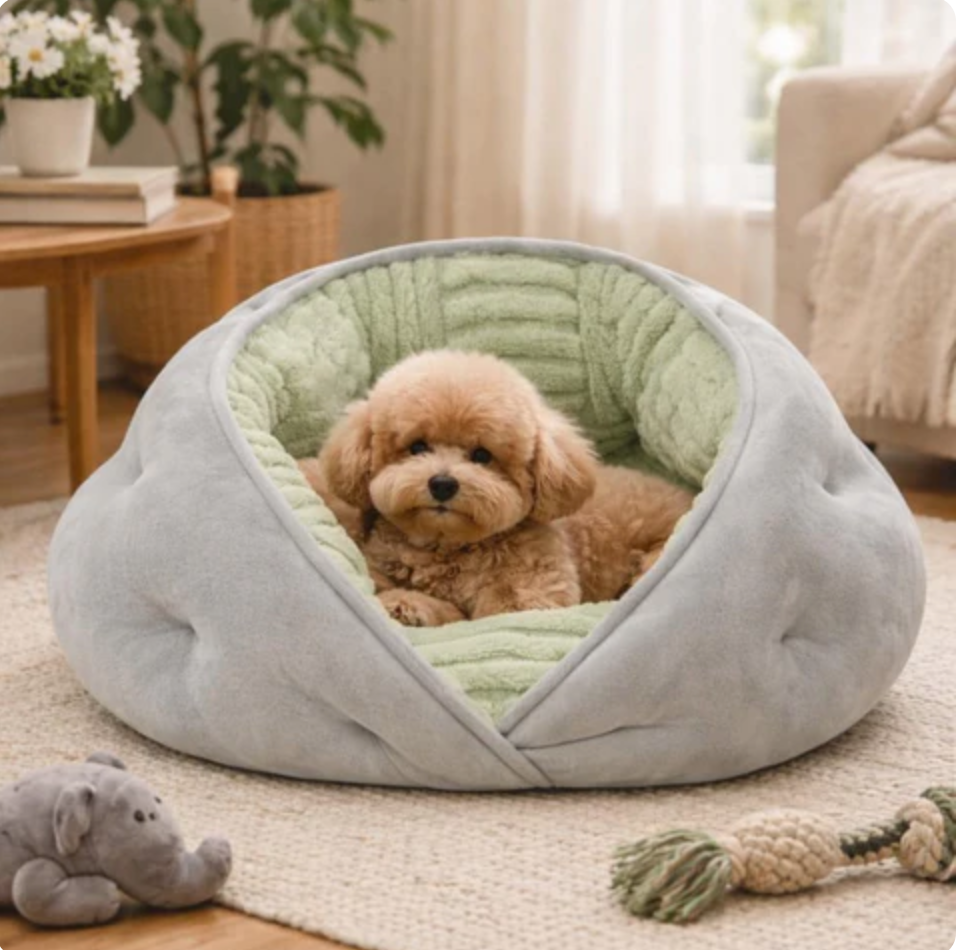 Dog Bed | Hooded Design for Comfort | Self-Warming Fabric | Non-Slip Bottom for Stability 5