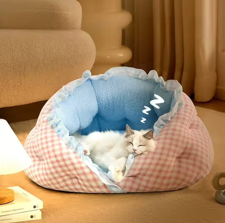 Dog Bed | Hooded Design for Comfort | Self-Warming Fabric | Non-Slip Bottom for Stability 6