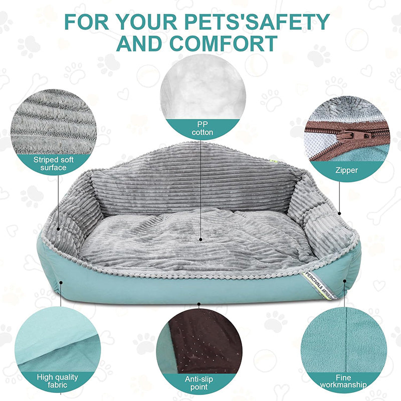Dog Bed | Thickened Warm Design | Soft Hypoallergenic Fabric | Anti-Slip & Machine Washable 4