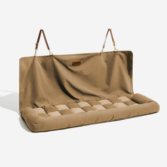 Dog Car Seat Bed | Comfortable Bolster Design for Large Dogs | Easy Backseat Fit | Stylish Chessboard Pattern 2