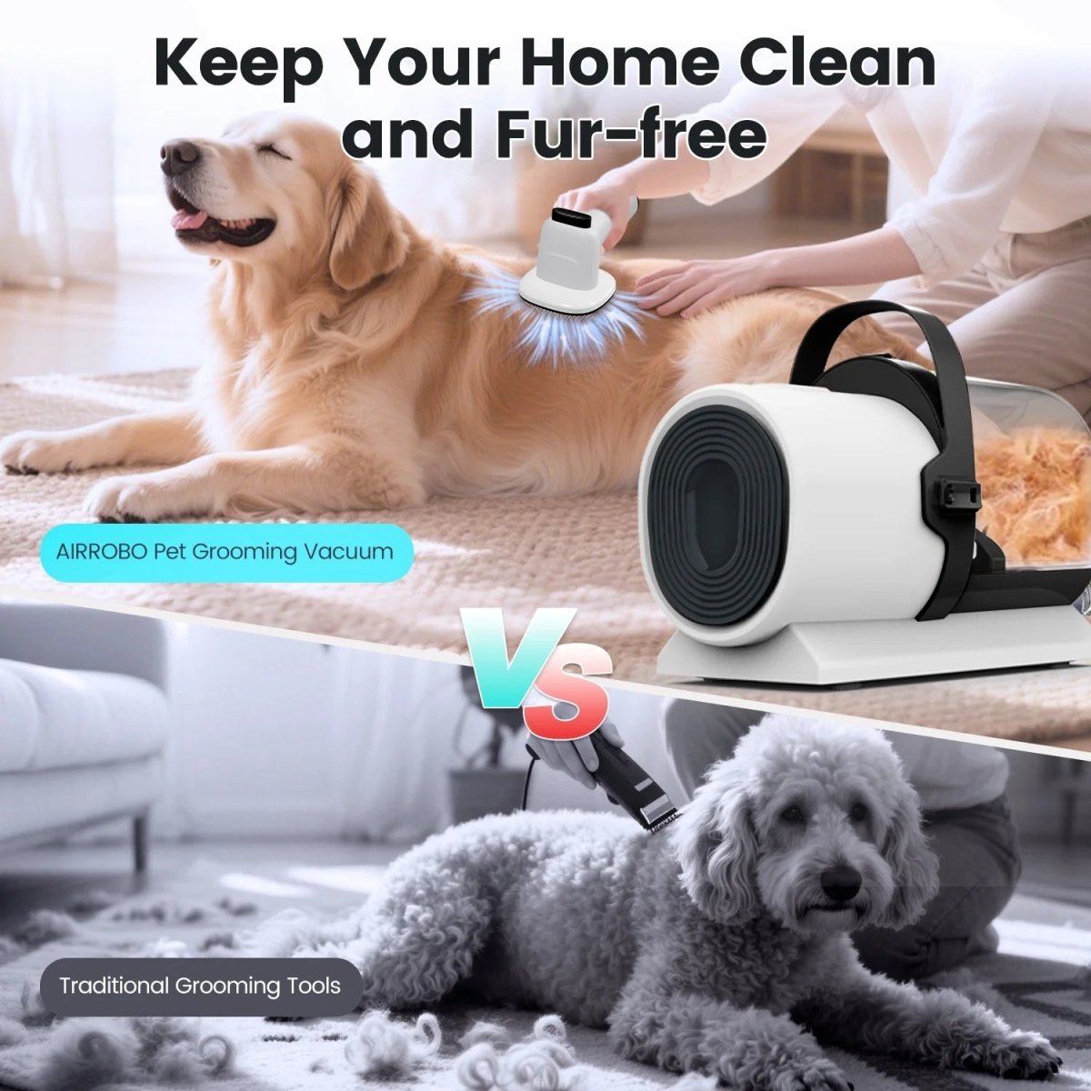 Dog Grooming Kit | 7-in-1 Vacuum System with 11,000Pa Suction Power | Ultra-Quiet Operation & Large 2.5L Dust Cup 4