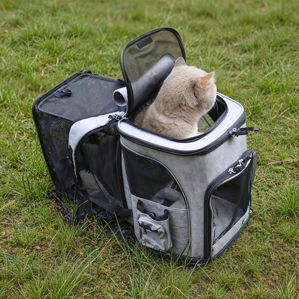 Expandable Cat Carrier Backpack with Breathable Mesh & Airline Approval | Comfortable Travel Solution for Cats 7