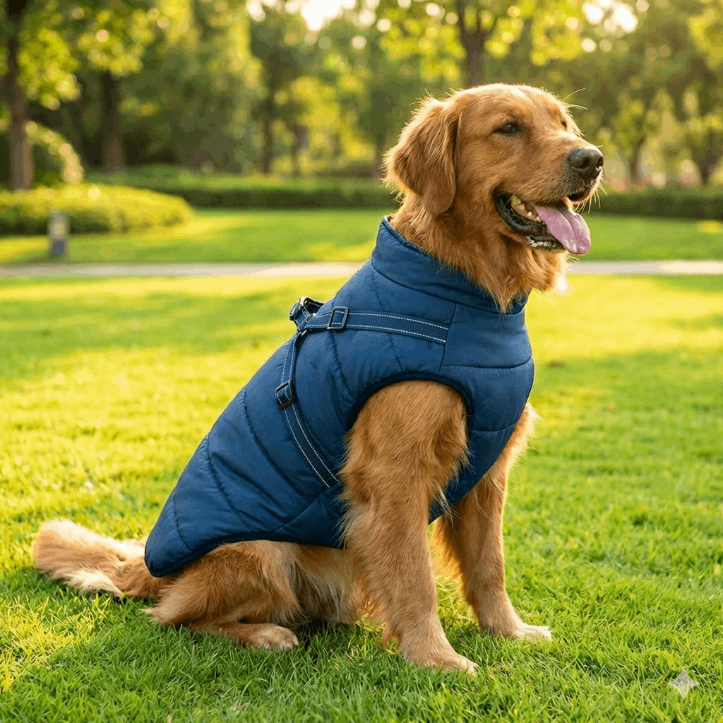 Dog Winter Jacket with Integrated Harness – Water-Resistant, Reflective Cold Weather Coat 1