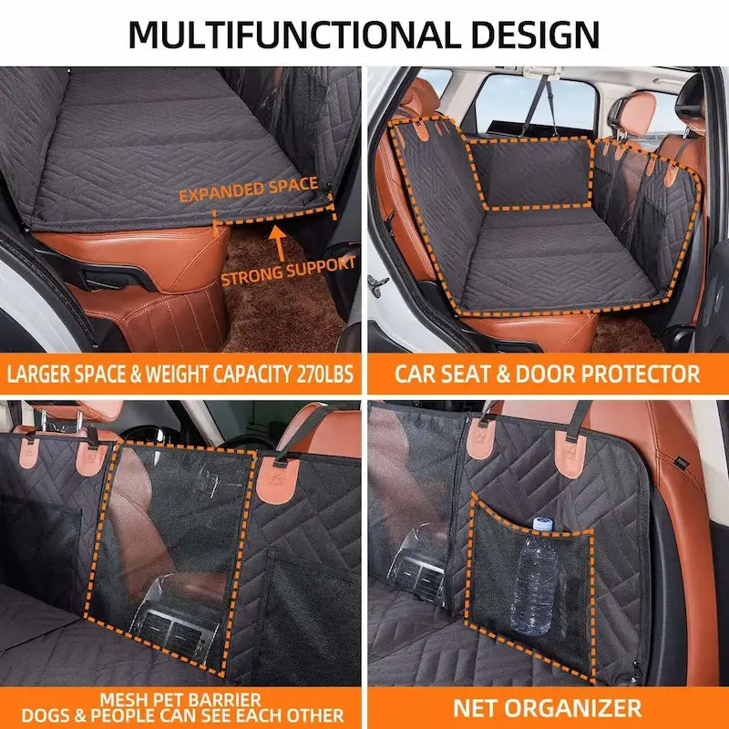 Paws & Travel | Hard Bottom Car Seat Extender for Dogs with Memory Foam Comfort | Waterproof Protection for Safe Rides 3
