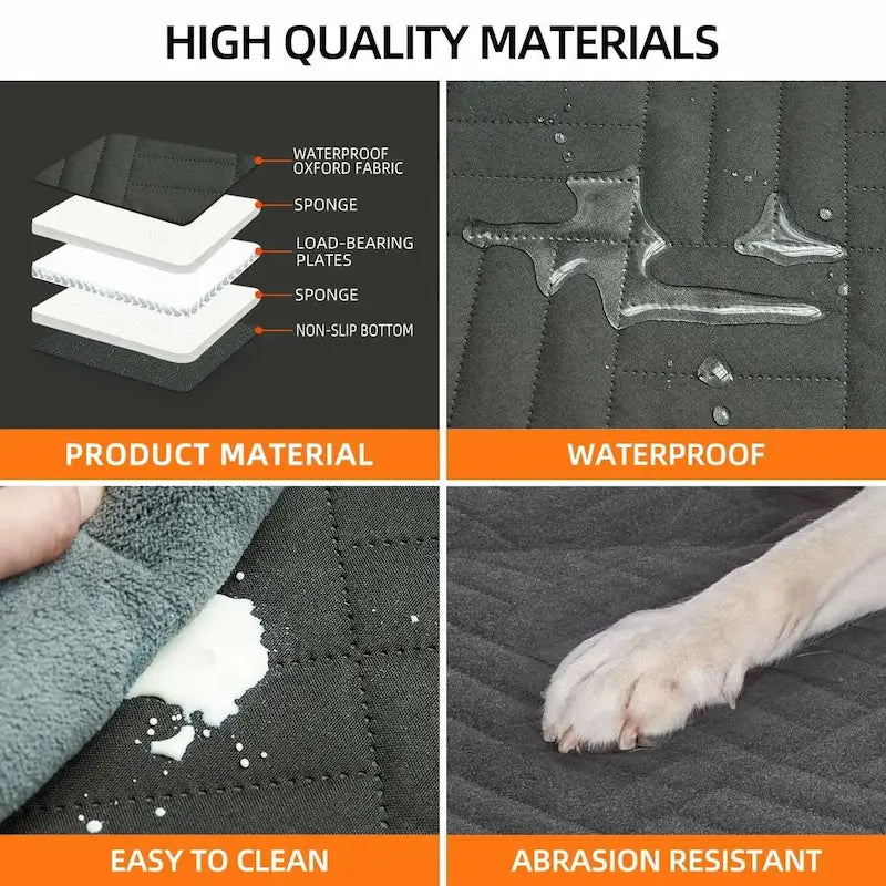 Paws & Travel | Hard Bottom Car Seat Extender for Dogs with Memory Foam Comfort | Waterproof Protection for Safe Rides 4