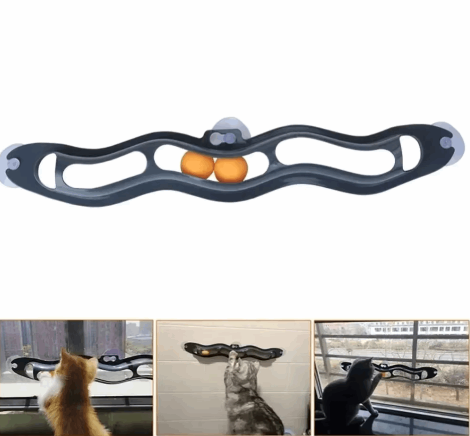 Interactive Cat Toys | Window-Mounted Ball Track with Movable Balls | Engaging Play for Indoor Cats 5