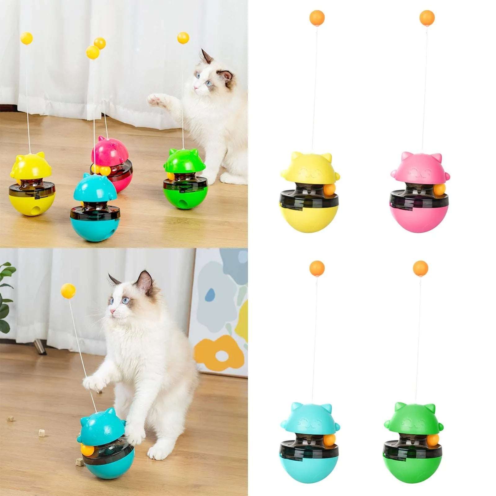 Interactive Cat Wobble Toy | 3-in-1 Design with Treat Dispenser for Fun and Stimulation 6