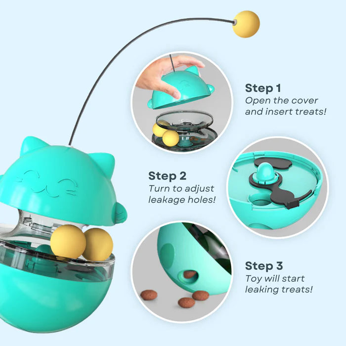 Interactive Cat Wobble Toy | 3-in-1 Design with Treat Dispenser for Fun and Stimulation 3