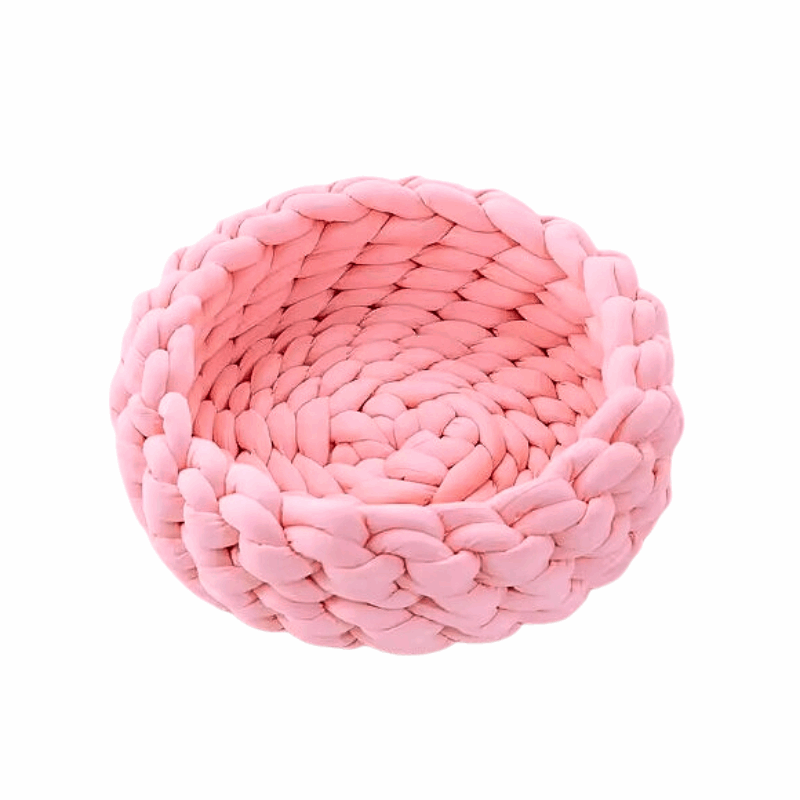 Luxurious Handwoven Pet Bed with Soft Cotton Fabric | Cozy Round Design for Ultimate Comfort 9