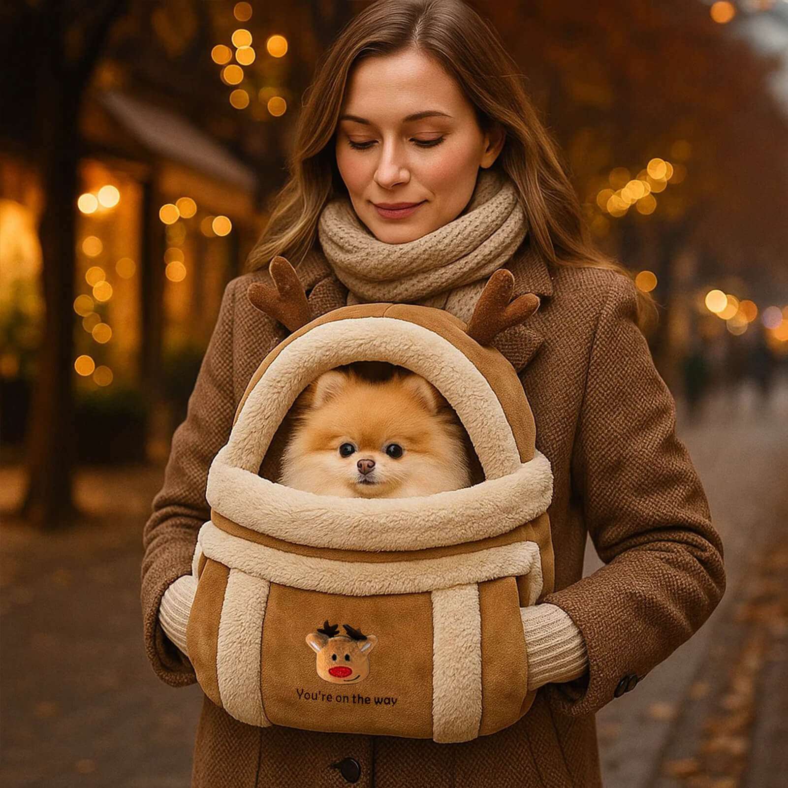 Plush Dog Carrier | Warm & Safe Carrier for Small Dogs 0