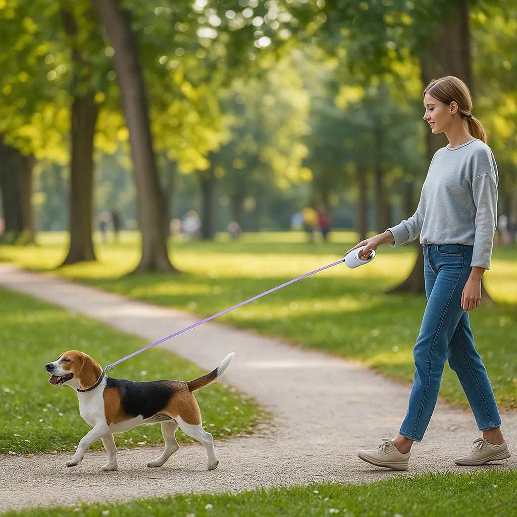 Retractable Dog Lead | LED Leash with Integrated Lighting for Night Safety | Ergonomic Design for Small to Large Dogs 5