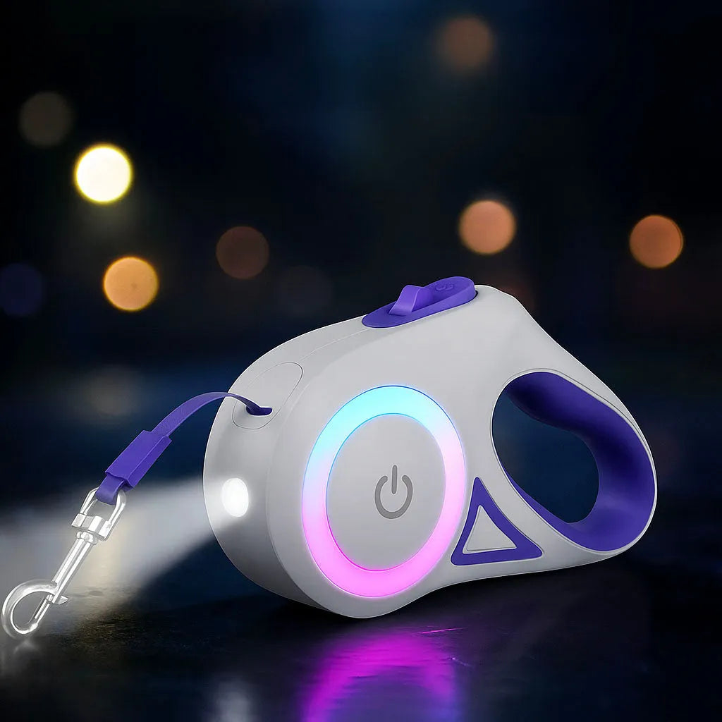 Retractable Dog Lead | LED Leash with Integrated Lighting for Night Safety | Ergonomic Design for Small to Large Dogs 0