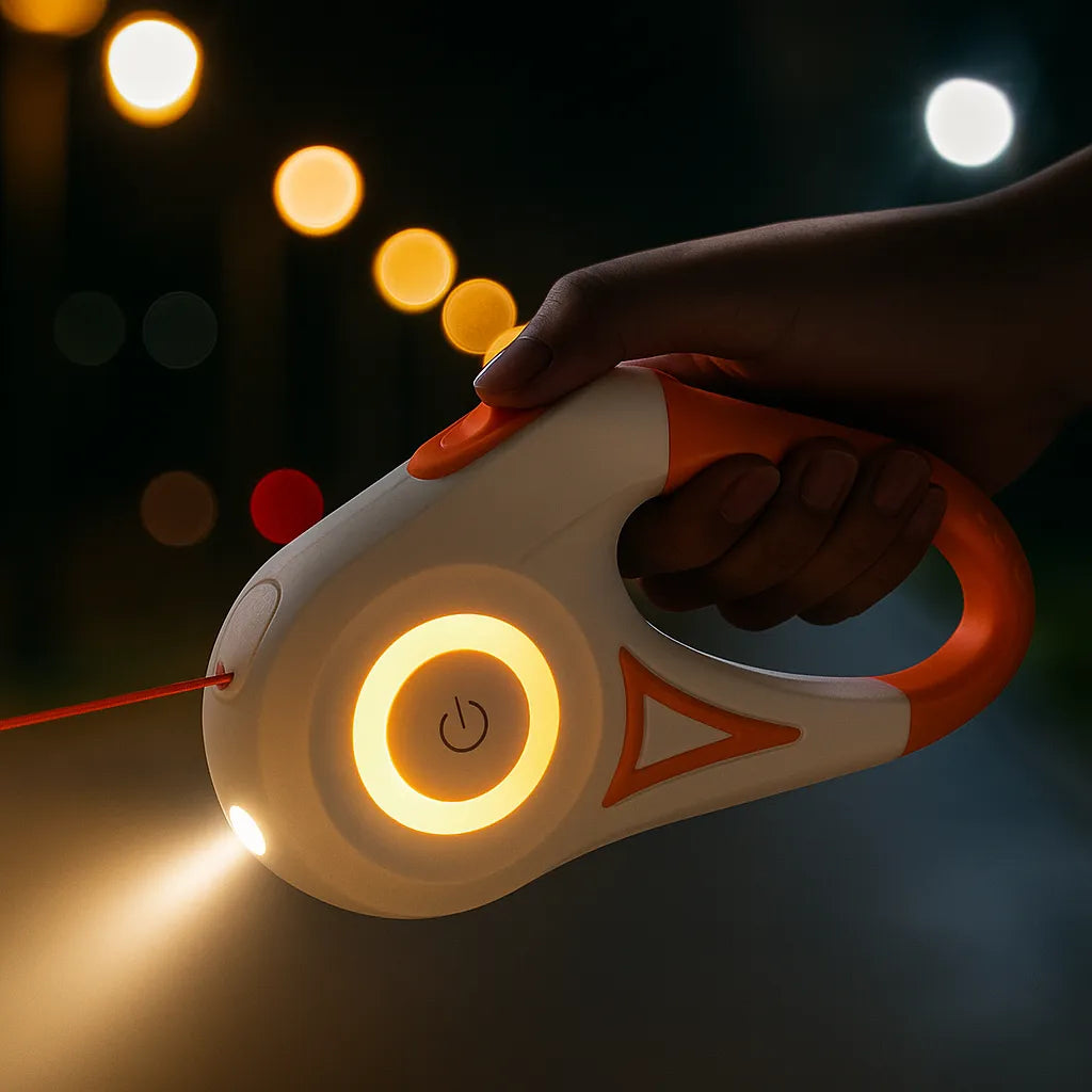 Retractable Dog Lead | LED Leash with Integrated Lighting for Night Safety | Ergonomic Design for Small to Large Dogs 8
