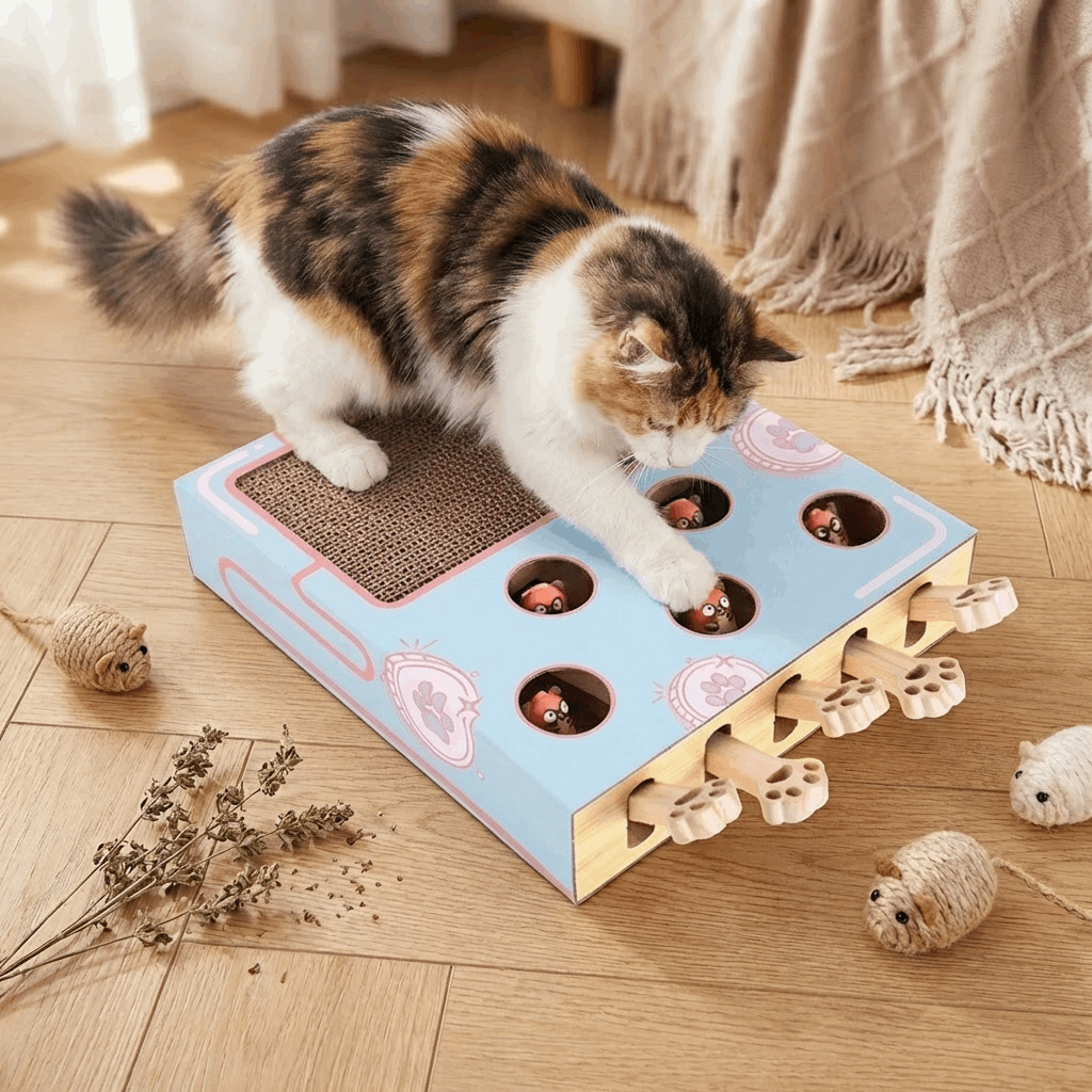 3-in-1 Cat Toy with Durable Cardboard Design | Engaging Play Toys for Active Cats 0