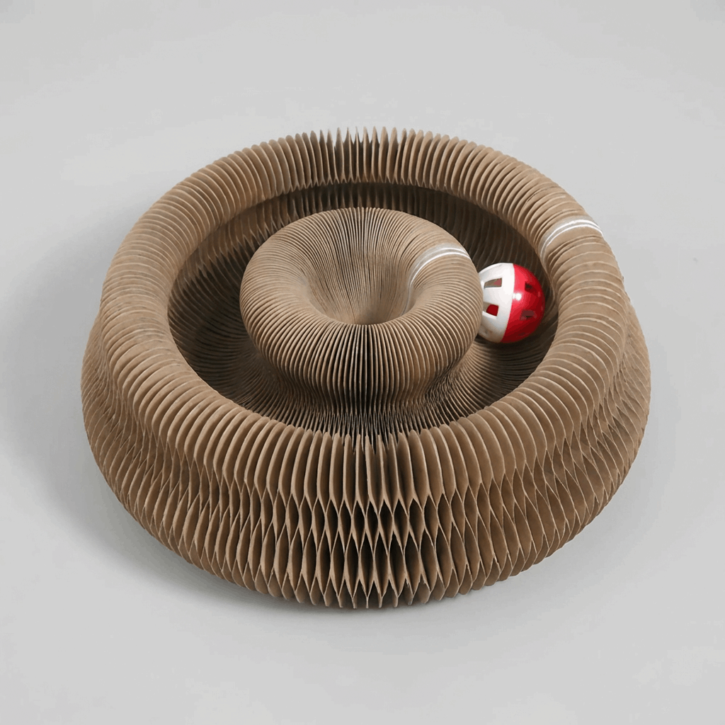 Purrfect Play | Cat Scratcher Maze with Bell Ball & Foldable Design | Eco-Friendly Cardboard for Active Cats 1