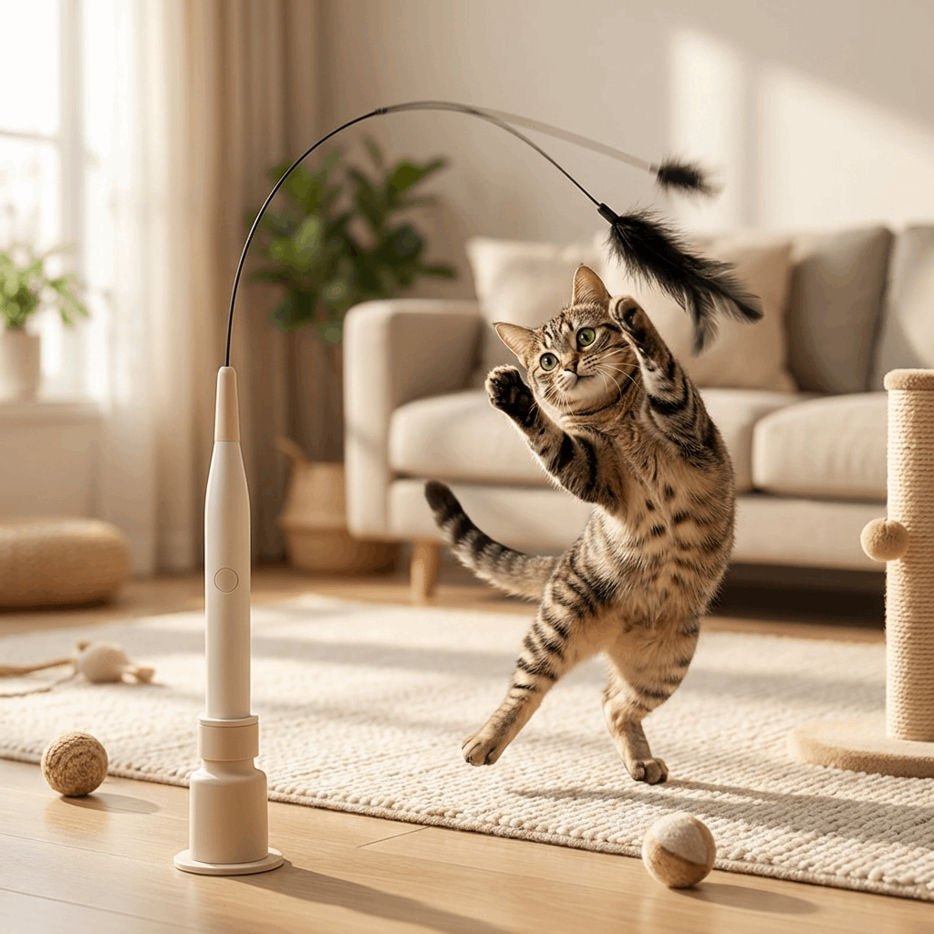 Interactive Cat Toy | Electric Feather Chaser with Vibrant Motion | Engaging Play Toys for Indoor Cats 0