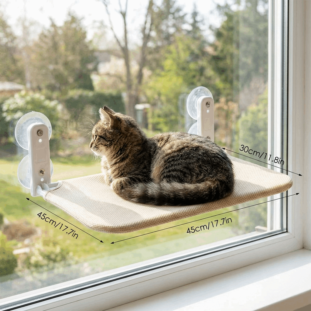 KittyCloud | Cat Window Hammock with Strong Suction Cups | Space-Saving Perch for Comfort and Joy 0