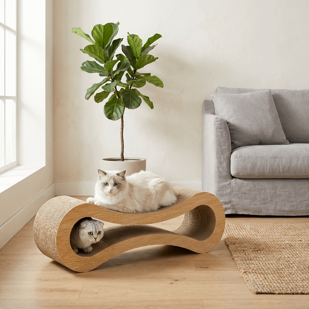 Feline Haven | Durable Cat Lounge & Scratcher with Eco-Friendly Design | Comfortable Playground for Happy Cats 0