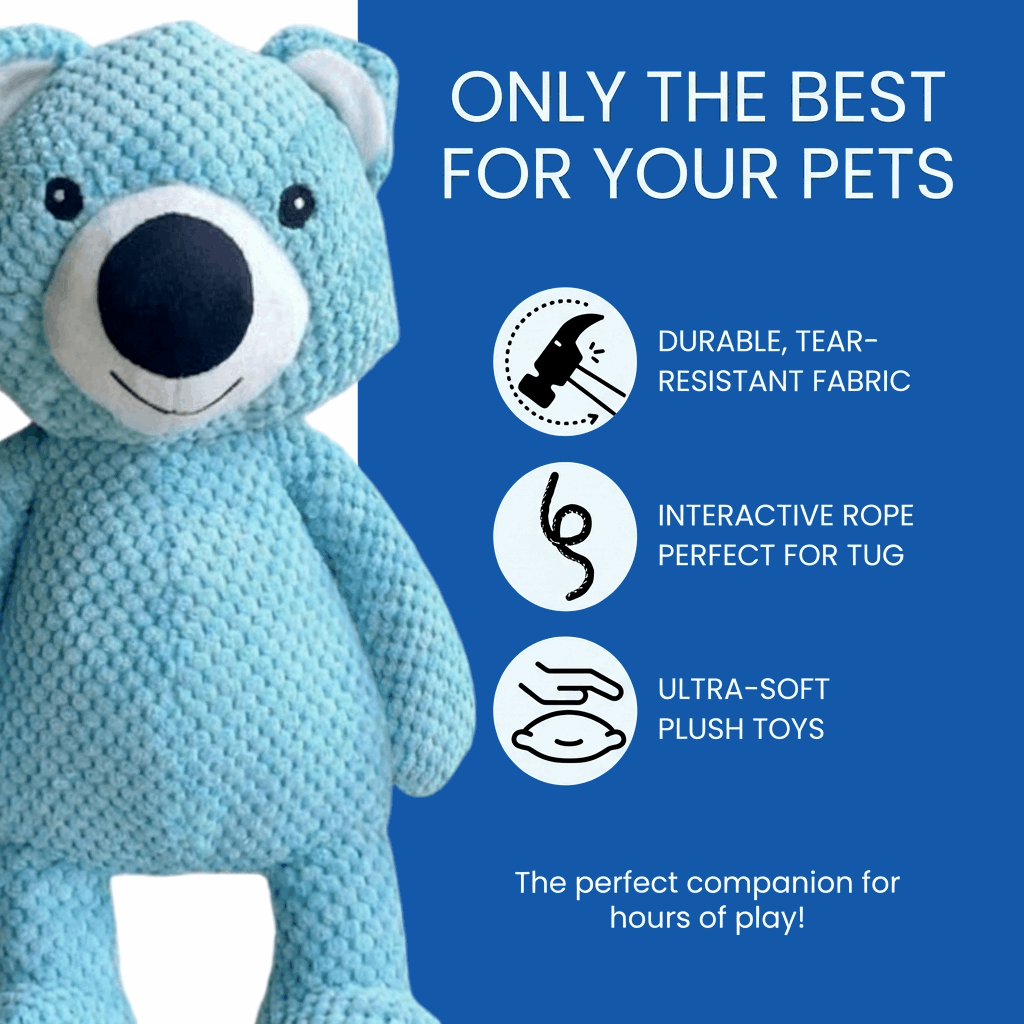 ToughBear | Tough Dog Toy for Heavy Chewers with Squeaker | Durable Plush for Endless Playtime 2