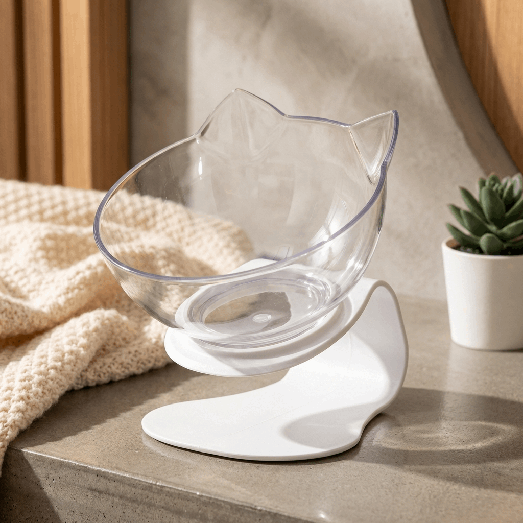 Ergonomic Elevated Cat Bowl | Anti-Vomiting Design for Healthy Eating 0