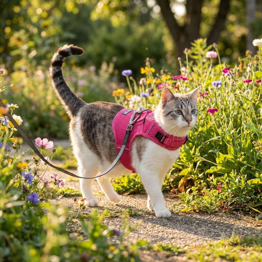 Calming Cat Harness and Leash Set with Adjustable Fit | Martingale Design for Anxiety Relief 0