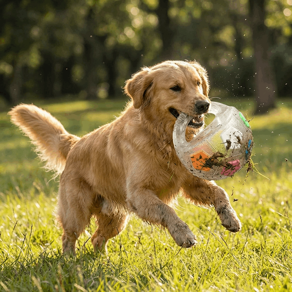 PawKick | Tough Dog Toy Ball with Squeaker & Handle | Durable Fetch Toy for Medium to Large Breeds 1