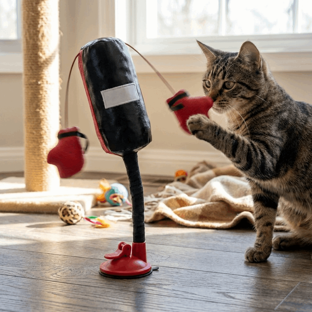 Interactive Cat Toy | PunchPaws Boxing Toy with Unpredictable Movements | Engaging Playtime for Active Cats 0