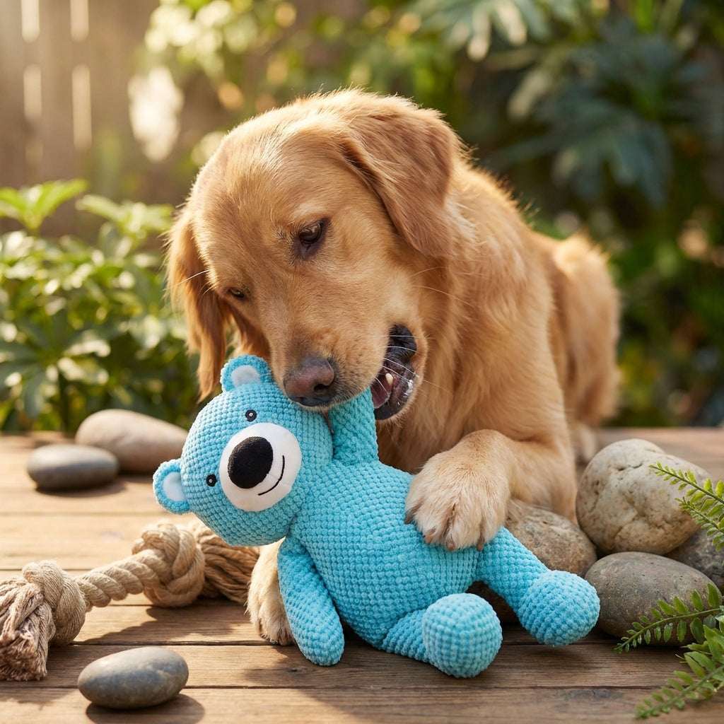 ToughBear | Tough Dog Toy for Heavy Chewers with Squeaker | Durable Plush for Endless Playtime 0