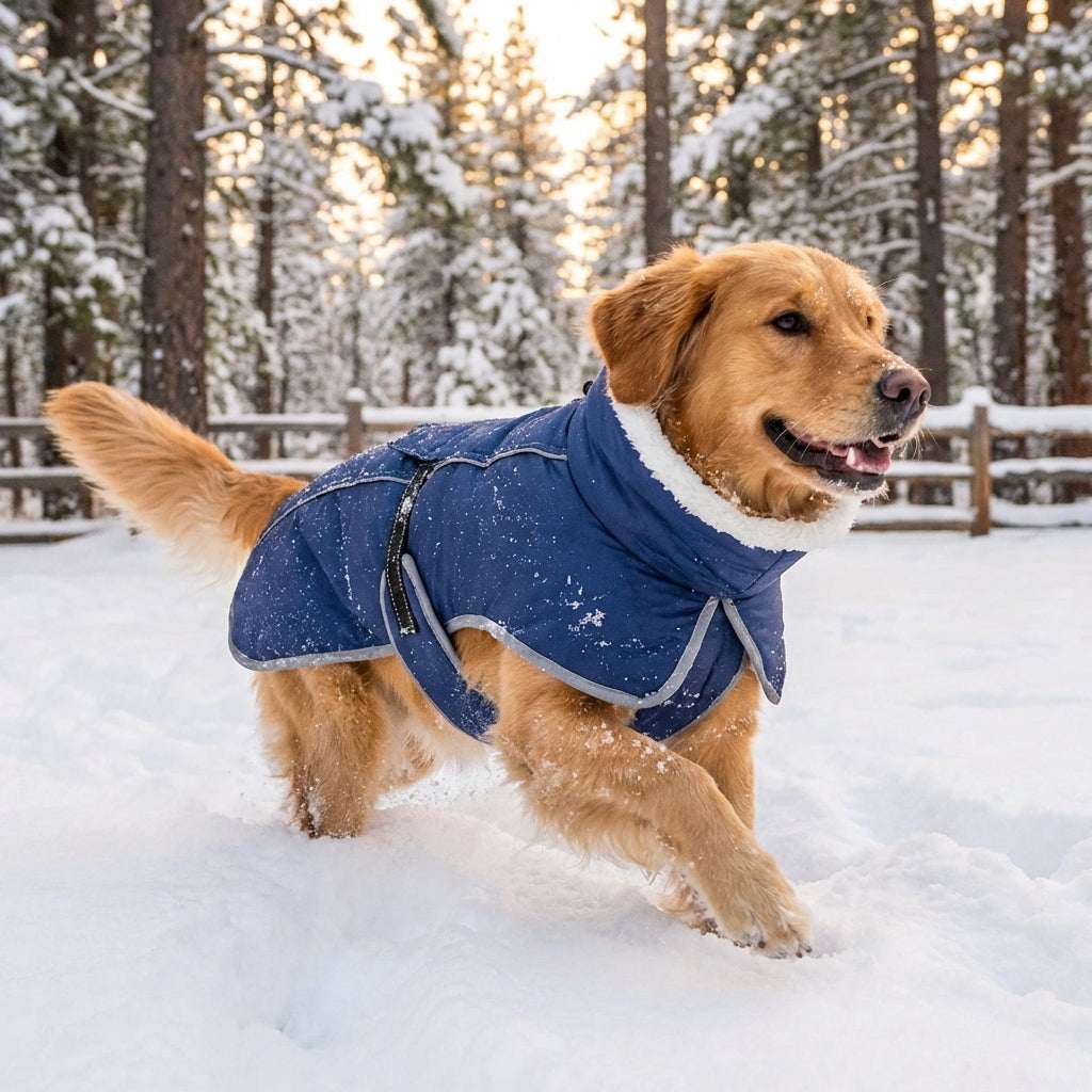 Dog Coat for Winter | Durable Fabric with Reflective Safety Details | Keeps Large Dogs Warm and Visible 0