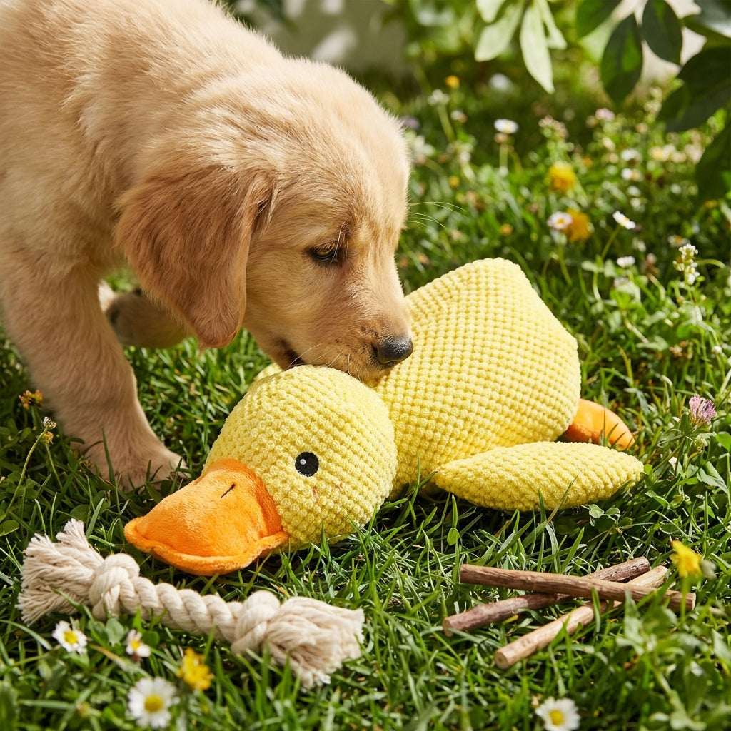 Durable Duck Dog Toy with Quacking Sound for Interactive Play