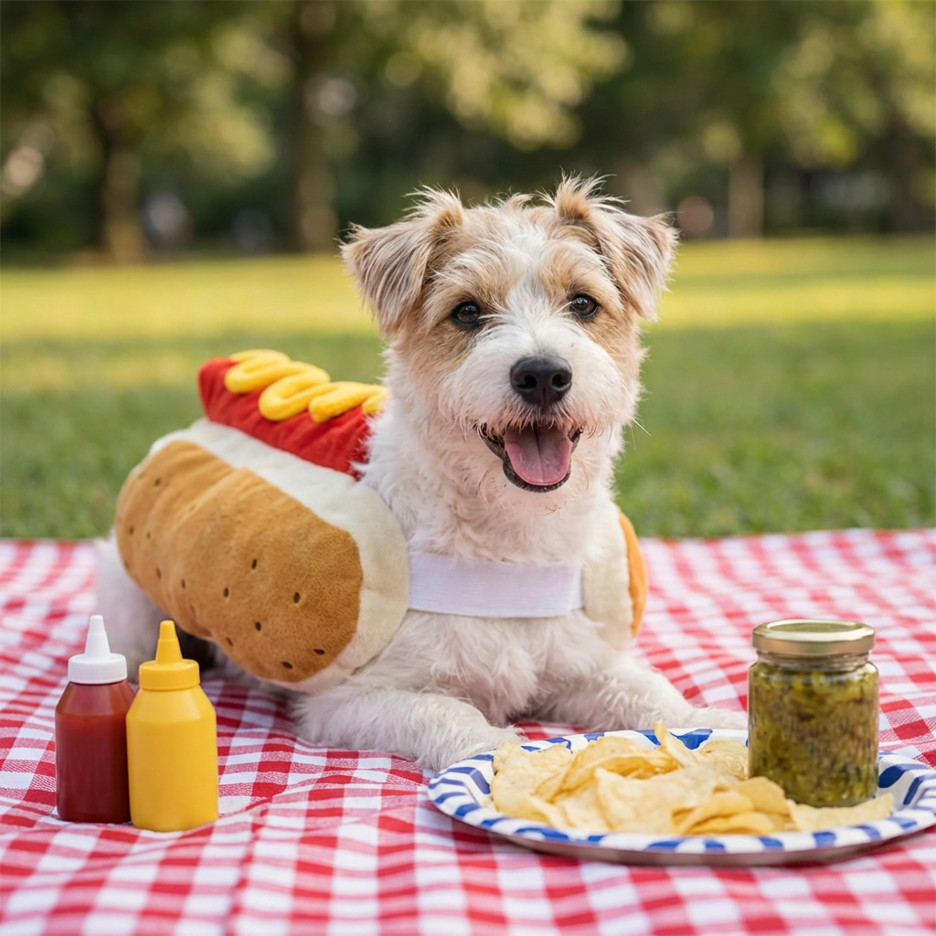 Cozy Dog Costumes | Hot Dog Outfit with Adjustable Fit | Lightweight Design for Fun Halloween Celebrations 0