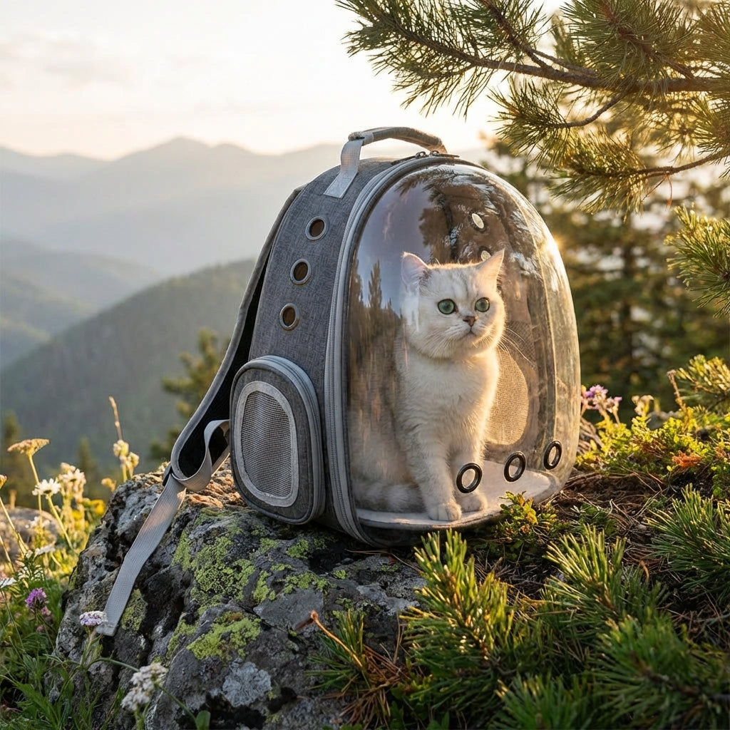 ClearView | Cat Backpack Carrier with Clear Window & Ventilation Ports | Secure Travel for Cats 0