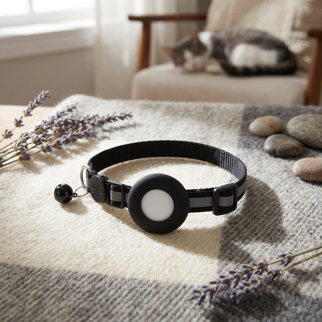 AirTag Cat Tracker Collar with Reflective Stripes | Lightweight Design for Safety and Comfort 1