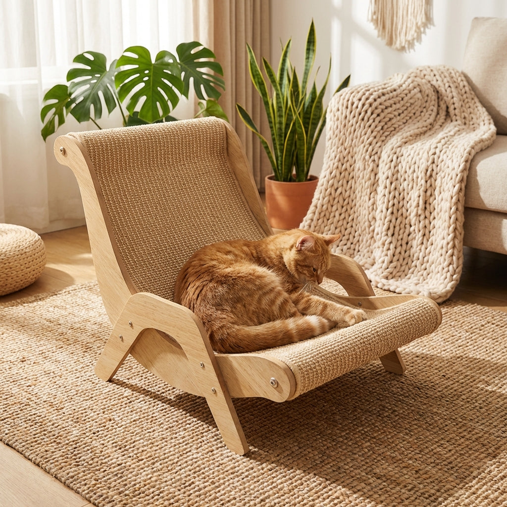 FurChair | Cat Scratching Post & Cozy Chair with Stylish Design | Durable Furniture for Feline Relaxation 0