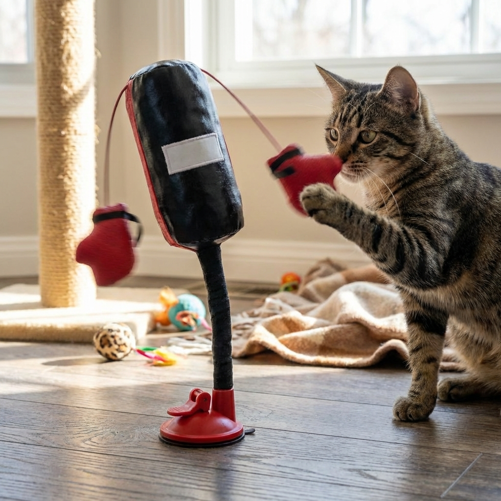 Interactive Cat Toy | PunchPaws Boxing Toy with Unpredictable Movements | Engaging Playtime for Active Cats 0
