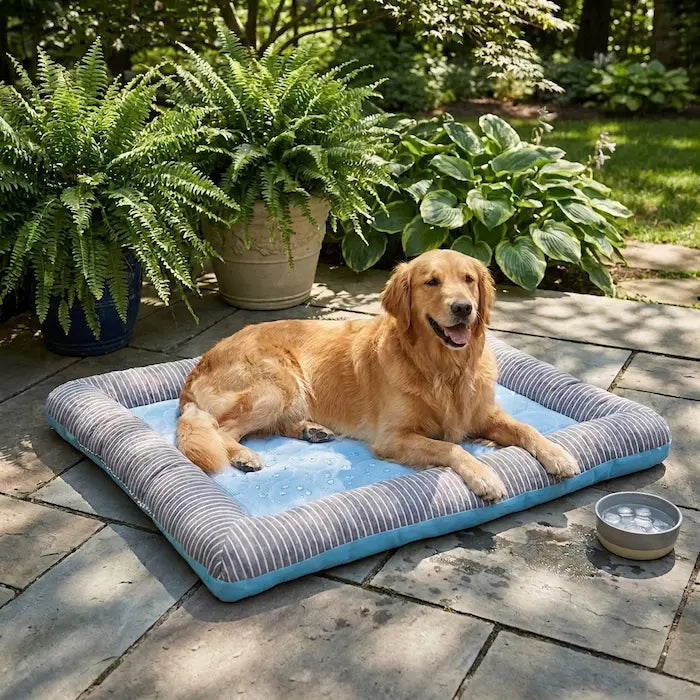 Cooling Dog Bed Cushion | Ice Silk Material | Non-Slip Design | Machine Washable Pet Bed for Summer Comfort 1